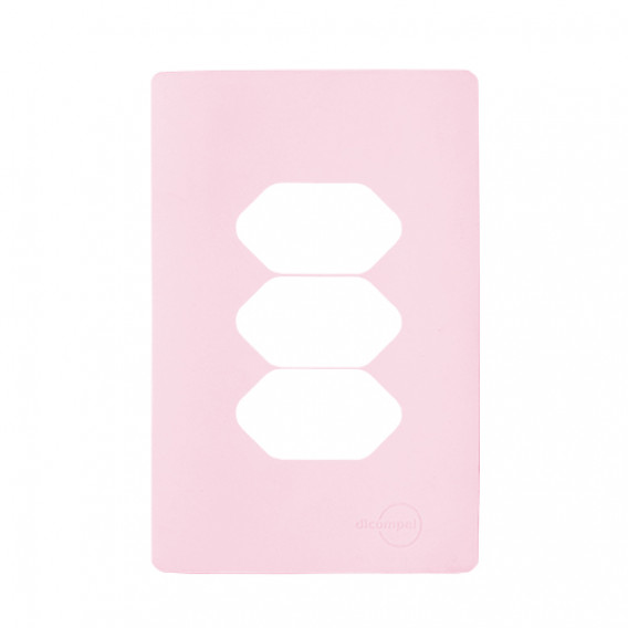 Placa p/ 3 Tomadas 4x2 - Novara Especiais Petala Placa p/ 3 Tomadas 4x2 - Novara Especiais Petala